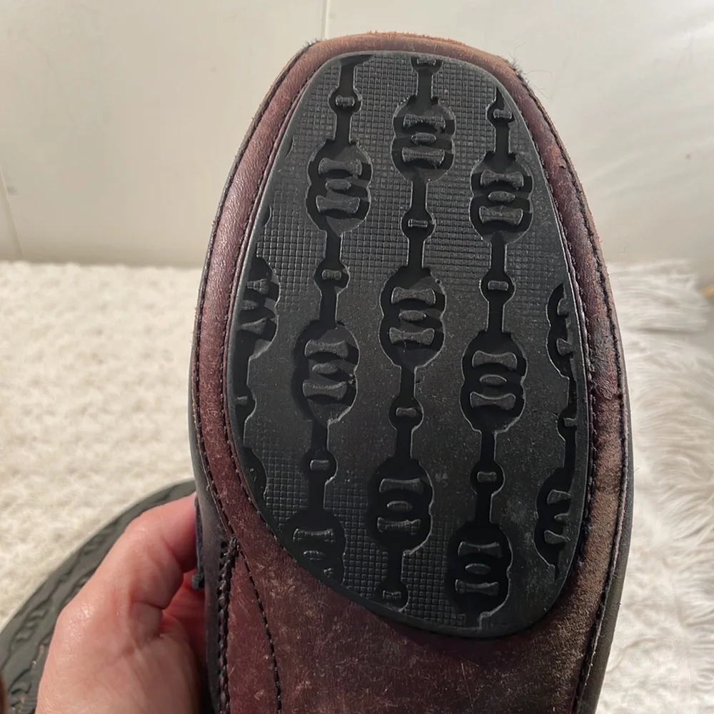 Gucci Horse Bit Driving Loafers Black & Brown Leather Protective Soles